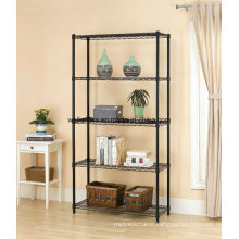 Hot Sale 5 Tiers Black Metal Wire Book Display Rack for Home/Office